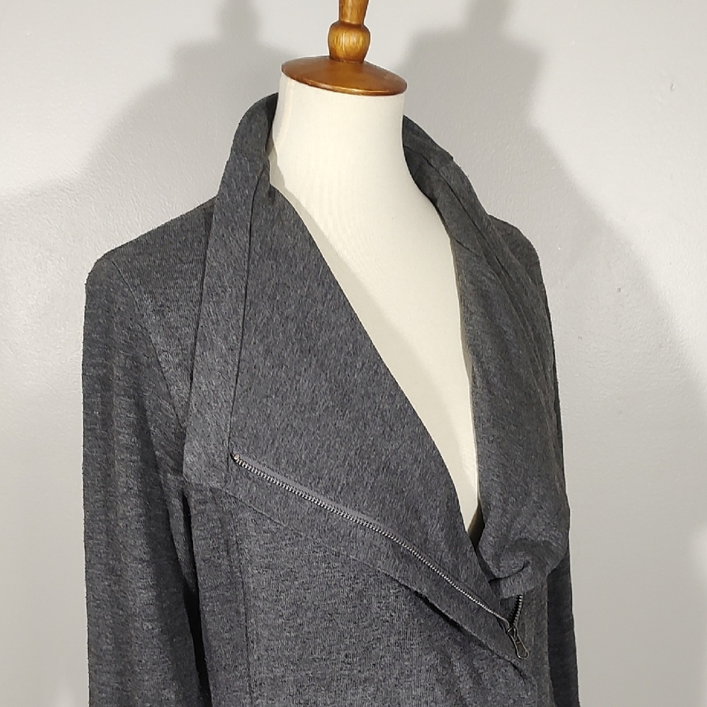 Asymmetrical Long Cardigan Zip Jacket
